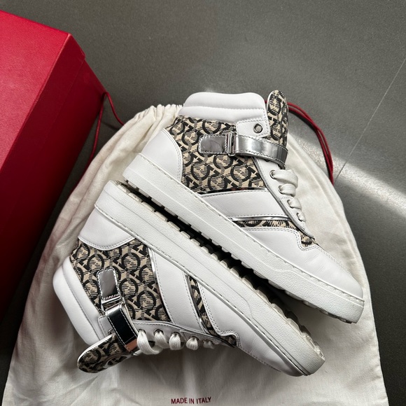 Salvatore Ferragamo Patterned High-Top Sneakers